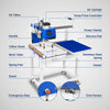 16x24 Inch Commercial Pneumatic Dual Platen Heat Press - Infrared Positioning Auto Lift Sublimation Transfer Machine with Full Touch LCD Screen  (110V 2.2HP)