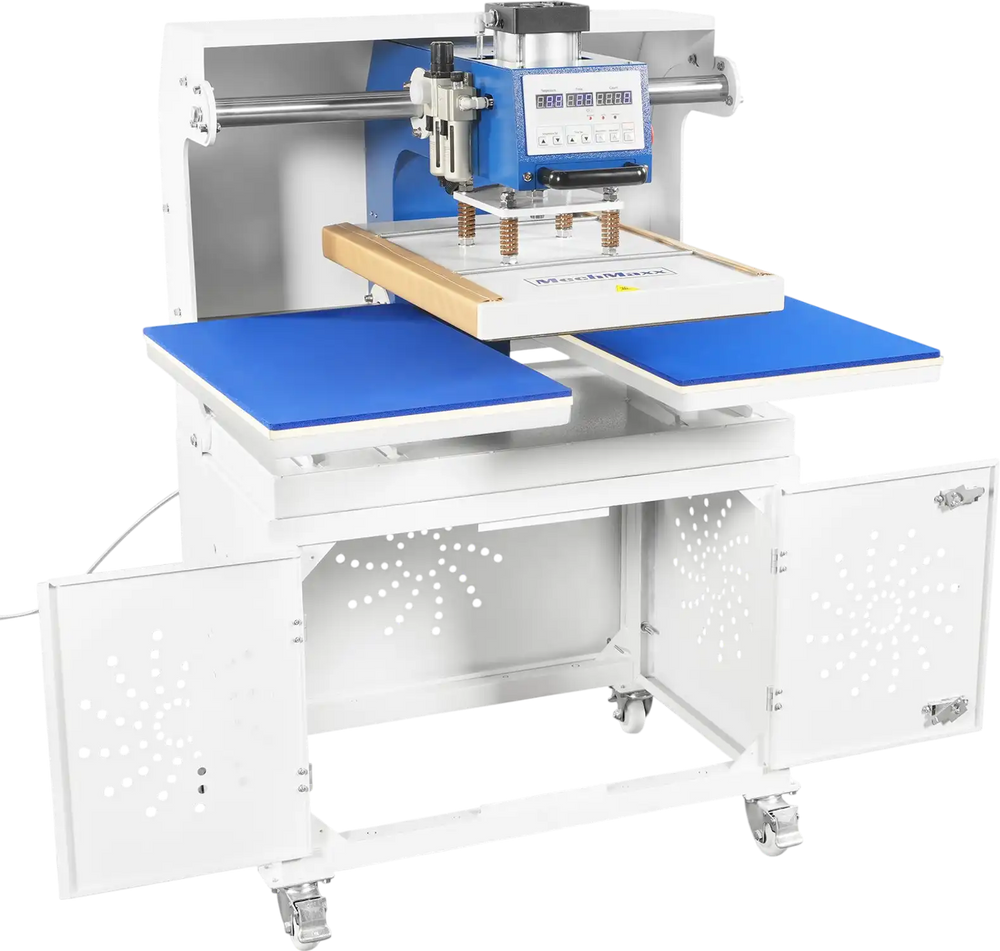 16x24 Inch Commercial Pneumatic Dual Platen Heat Press - Auto Lift Sublimation Transfer Machine with Storage Base Cabinet (110V 1650W)