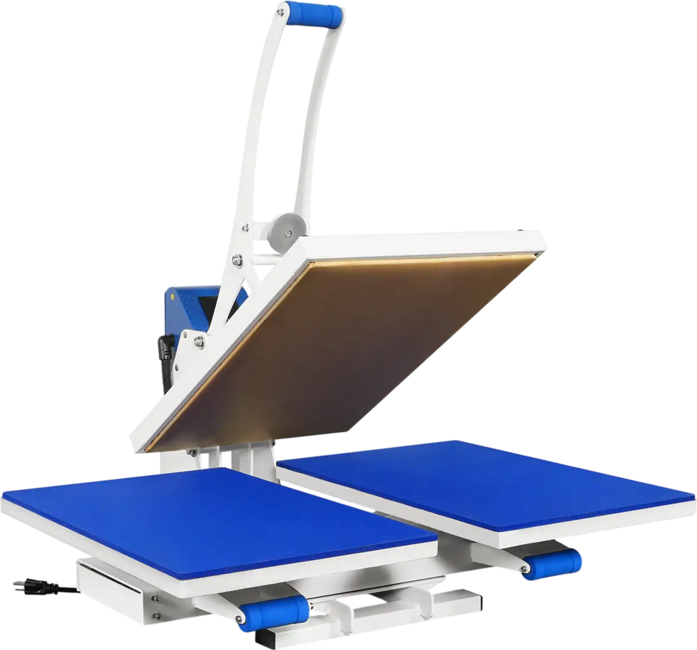 16"x24" Auto Open Dual Platen Heat Press Machine 110V 1.87HP 1400W -Semi-Automatic Magnetic Lift & Digital LCD Display Teflon-Coated Ultra-Precision Heating for T-Shirts, Bags, Pillows, Ceramics