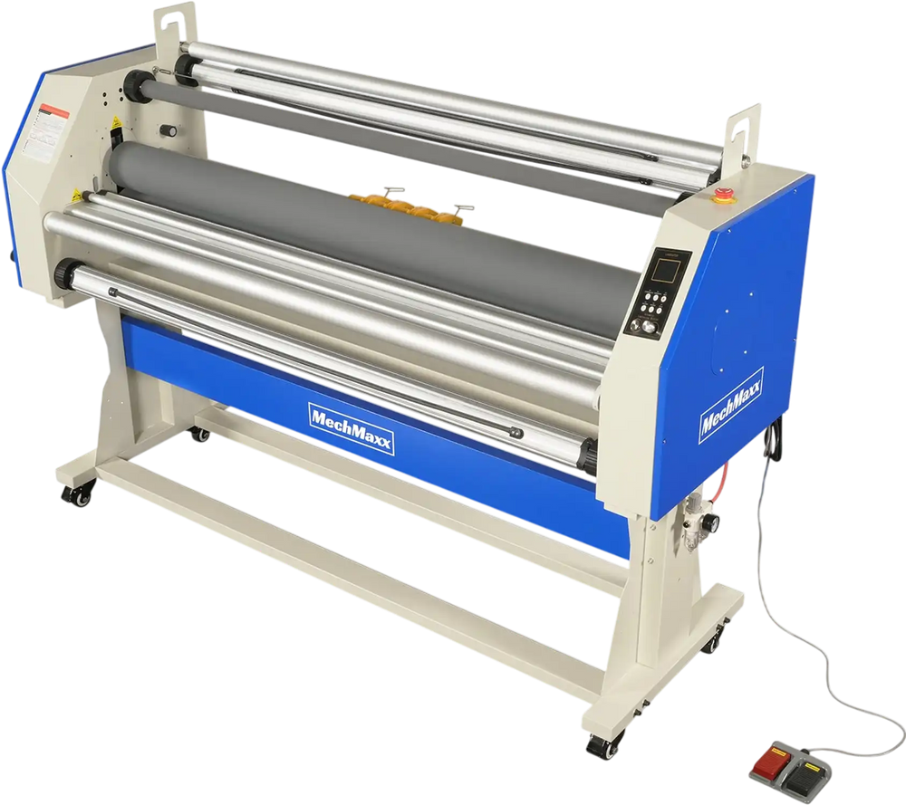 67" Wide Format Full - Auto Cold & Heat Assisted Pneumatic Laminator Machine (Model 1700 - A1) with 4 Trimmers, Max Speed 65.6 ft/min, 63" Max Width, 1.88" Max Thickness, Infrared Heating, Digital Control (Requires Air Compressor, Not Included)-1700-A1