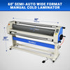 63" Wide Format Pneumatic Laminator Manual Cold Laminating Machine 60" Max Laminating Width,Pneumatic Roller Lift Portable Stand Included, 0.78" Max Thickness (Requires Air Compressor, Not Included) 1600-C3Pro