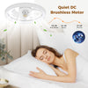 19-inch low-profile ceiling fan with dimmable LED, adjustable color temperature, and ultra-quiet DC brushless motor.