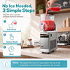 Commercial slushy machine with 15L capacity, no ice needed, ideal for quick cold drinks and easy operation.