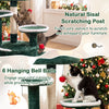 Christmas tree-shaped cat tree with sisal scratching post and 6 hanging bell balls for interactive play and comfort.