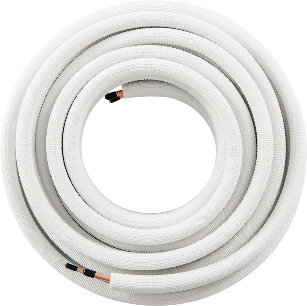 50 Feet Mini Split Line Set with 1/4 Inch and 3/8 Inch O.D. Copper Pipes Tubing