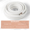 50 feet mini split line set featuring 1/4" and 3/8" O.D. copper pipes, designed for high pressure and thermal.