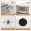 Close-up of anti-toppling devices and fasteners with screws for the 50” Fireplace TV Stand, ensuring stability and safety.