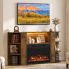 50” Fireplace TV Stand with RGB Lights and 23” Electric Fireplace for Living Room-Rustic Brown - Gallery View 1 of 10