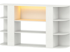 50-inch white TV stand with RGB lights, adjustable shelves, and ample storage for TVs up to 55 inches.