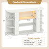 50-inch white TV stand with RGB lights, adjustable shelves, and ample storage for TVs up to 55 inches, perfect for modern decor.
