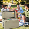 50 QT Rotomolded Cooler Insulated Portable Ice Chest with Integrated Cup Holders-Tan - Gallery View 1 of 10