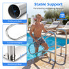 Pool handrail with curved handgrip and thickened pipes, made of rust-resistant 304 stainless steel for secure entry.