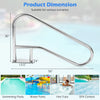 Curved 50 x 30 inch pool handrail in polished 304 stainless steel, ideal for swimming pools and hot tubs.