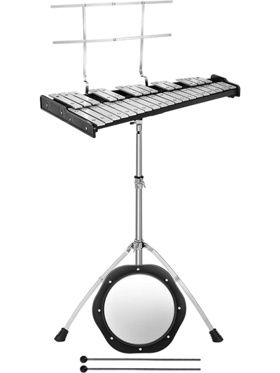 Costway 32 Note Glockenspiel Xylophone Bell Kit w/ Adjustable Stand 51396874 New