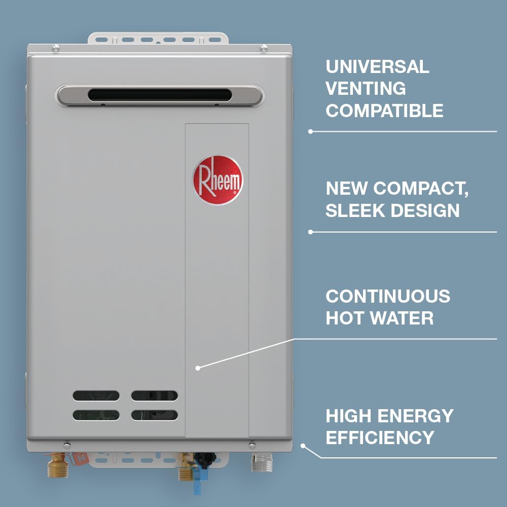 Rheem RTG-84XLN-3 8.4 GPM Outdoor Tankless Water Heater Natural Gas High-Efficiency Non-Condensing New