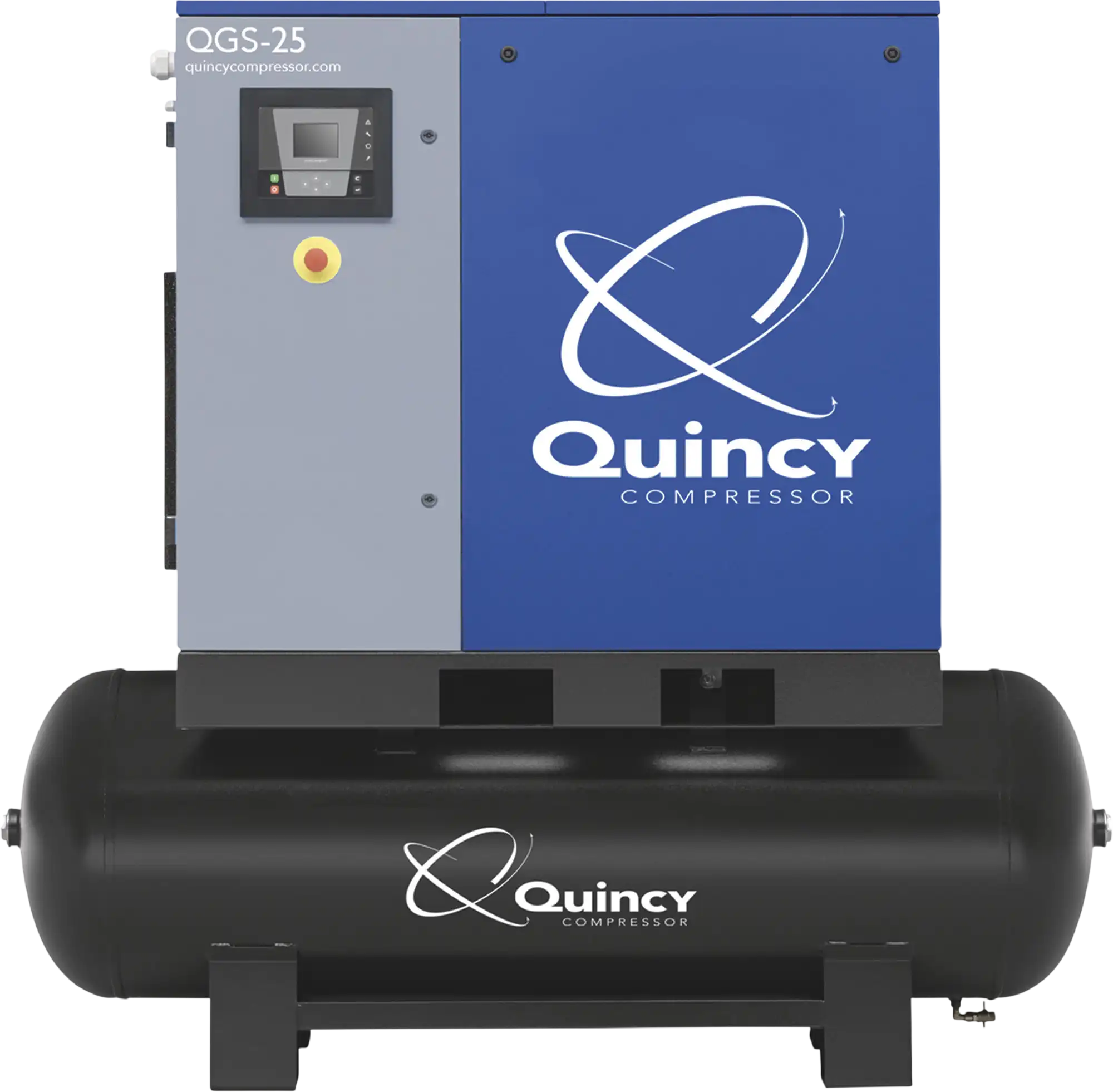 Quincy Compressor QGS Rotary Screw Air Compressor 208/230/460V 3-Phase, 25 HP, 99 CFM, 132 Gallon New