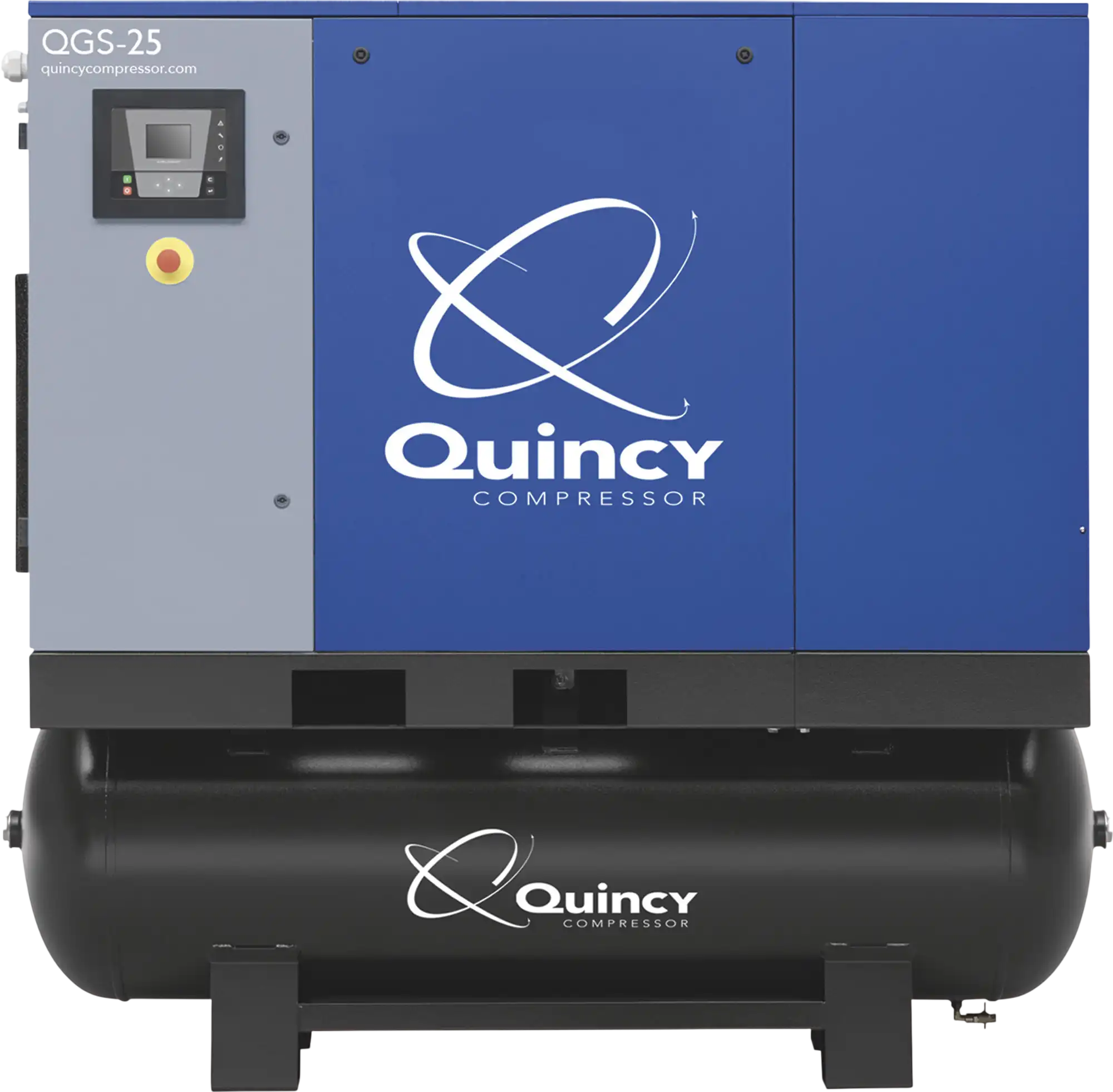 Quincy Compressor QGS Rotary Screw Air Compressor 208/230/460V 3-Phase, 30 HP, 113.8 CFM, 132 Gallon New