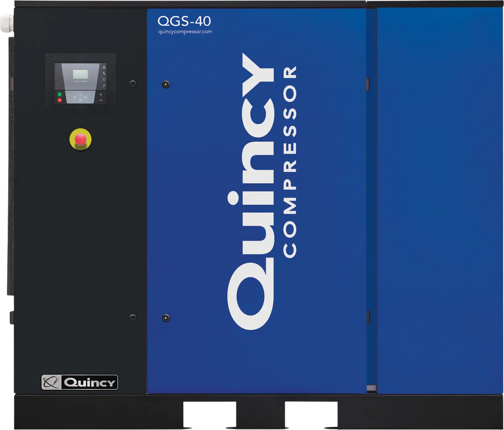 Quincy Compressor QGS Rotary Screw Air Compressor with Dryer 40 HP, 230/460 Volt, 3 Phase, 177 CFM, No Tank New