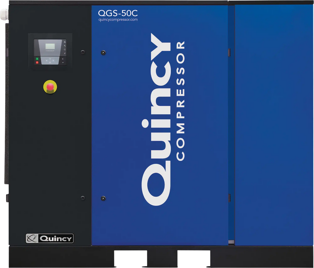 Quincy Compressor QGS Rotary Screw Air Compressor with Dryer 50 HP 230/460 Volt 3 Phase 208 CFM No Tank New
