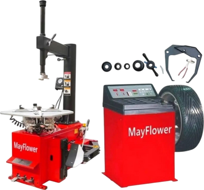 Mayflower Tools 980 + 800 Tire Changer Wheel Balancer Combo 3 HP Red Edition New