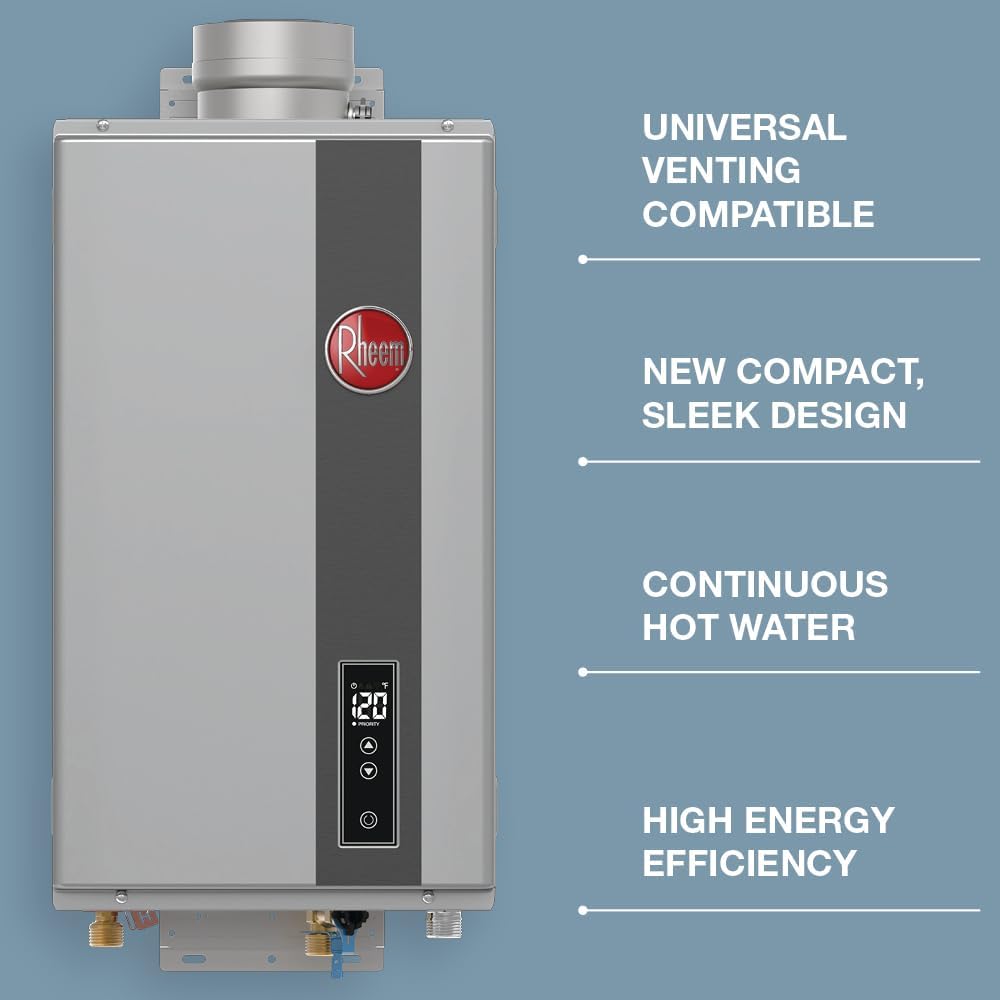 Rheem RTG-95DVLN-3 9.5 GPM Indoor Tankless Water Heater Natural Gas High-Efficiency Non-Condensing New