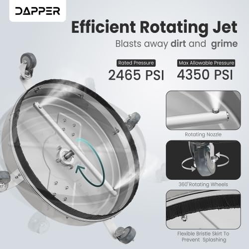 Dapper Supply Surface Pressure Washer Cleaner 18" 4350 PSI with Hose Adapters New