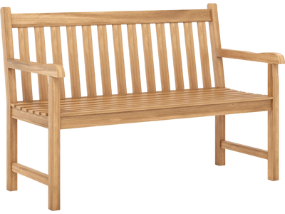 Costway Teak Outdoor Porch Garden Patio Bench 3-Seat w/ Armrests 51/62