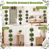 51" artificial topiary tree with three topiary balls, featuring white blossoms, perfect for versatile home decoration.