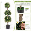 Artificial 51" topiary tree with three sun-resistant balls and white blossoms, perfect for home or office decoration.