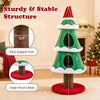 Christmas tree cat tree featuring two cozy condos, a scratching post, and a sturdy design for holiday pet enjoyment.