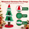 Christmas cat tree featuring a whimsical tree design, two cozy condos, and a detachable hat for festive pet enjoyment.