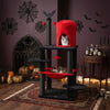 51” Gothic Multi-level Cat Tree with Spider Hanging Toy for Black Halloween-Red - Gallery View 1 of 11