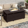51 Inch Propane Fire Pit Table 50000 BTU Gas Firepit with Removable Lid and Tempered Glass Wind Guard for Patio-Rustic Brown - Gallery View 1 of 10