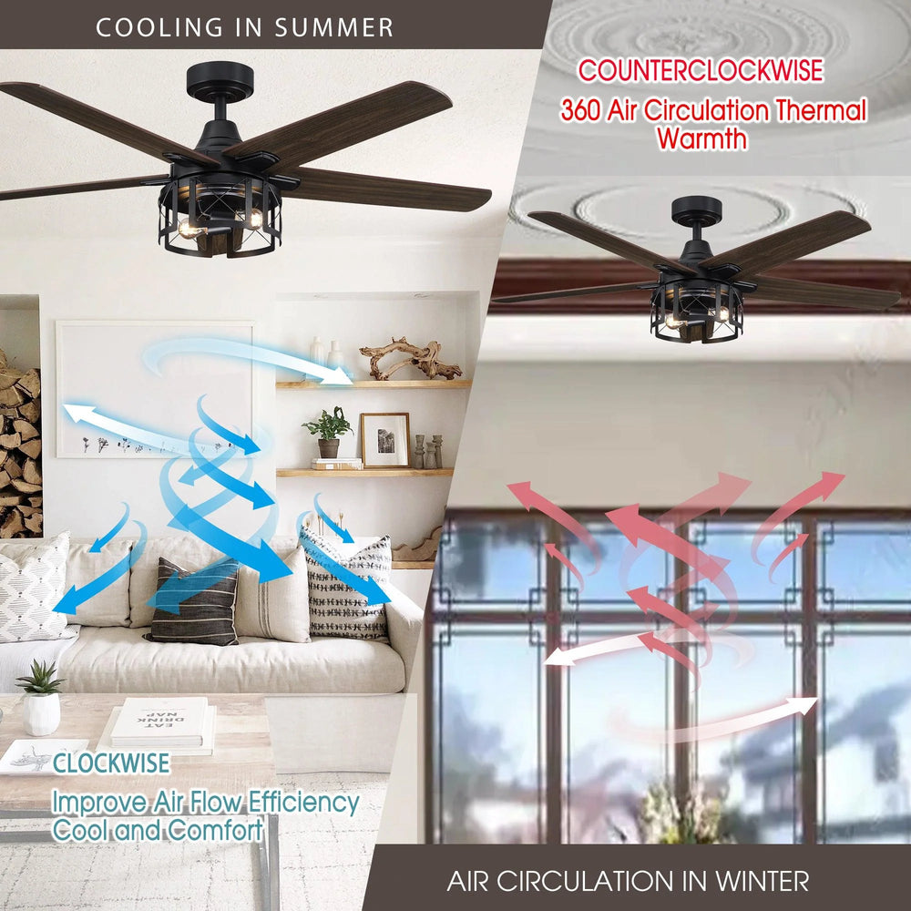 Parrot Uncle 52" Kolkata Industrial Ceiling Fan with Lighting and Remote Control New