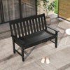 52 Inch All-Weather HDPE Outdoor Bench with Backrest and Armrests-Black - Gallery View 1 of 9