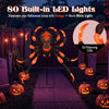 52-inch Halloween spider decoration with 80 LED lights, featuring a sturdy stand and weather-resistant design for.