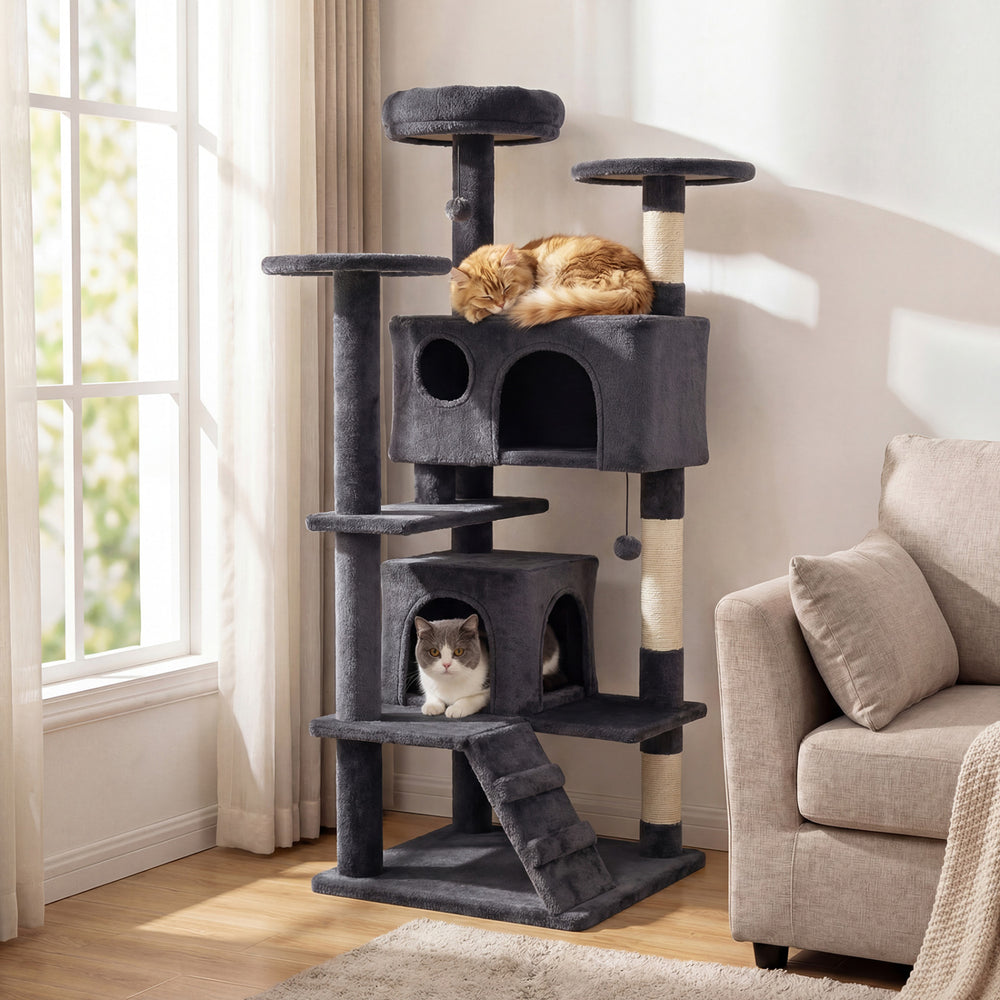 52 Inch Tall Cat Tree Tower for Indoor Cats-Dark Gray - Gallery View 1 of 10