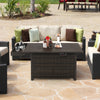 Costway Fire Table with Cover 52" 50,000 BTU Wicker Propane Fire Pit New