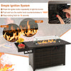 Costway Fire Table with Cover 52" 50,000 BTU Wicker Propane Fire Pit New
