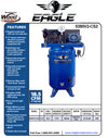 Eagle Air Compressor 2 Stage 175 PSI 80 Gal. 18.5 CFM 5 HP 3-Phase 208/230V 5380V2-CS2 New
