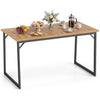 Acacia wood patio dining table with a 1.97" umbrella hole, perfect for up to 6 guests in outdoor settings.