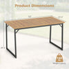 53" acacia wood patio dining table with a 1.97" umbrella hole, perfect for outdoor gatherings and stable support.