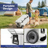 Portable 53 Quart Rolling Cooler features easy-to-grip handles, large wheels, and a fish ruler for outdoor adventures.