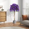 4.5 Feet Artificial Azalea Tree with Cement Pot-Purple - Gallery View 1 of 10