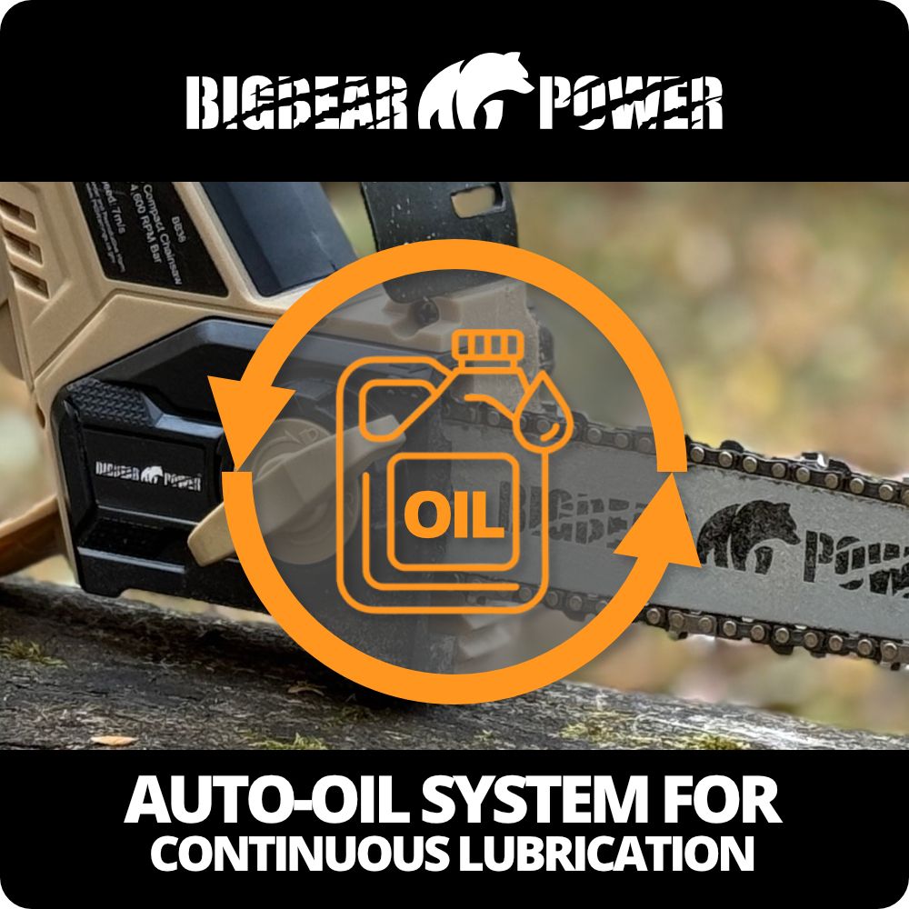 BigBear Power BB38 Compact Chainsaw Kit 8" Bar 4Ah 20V Brushless New