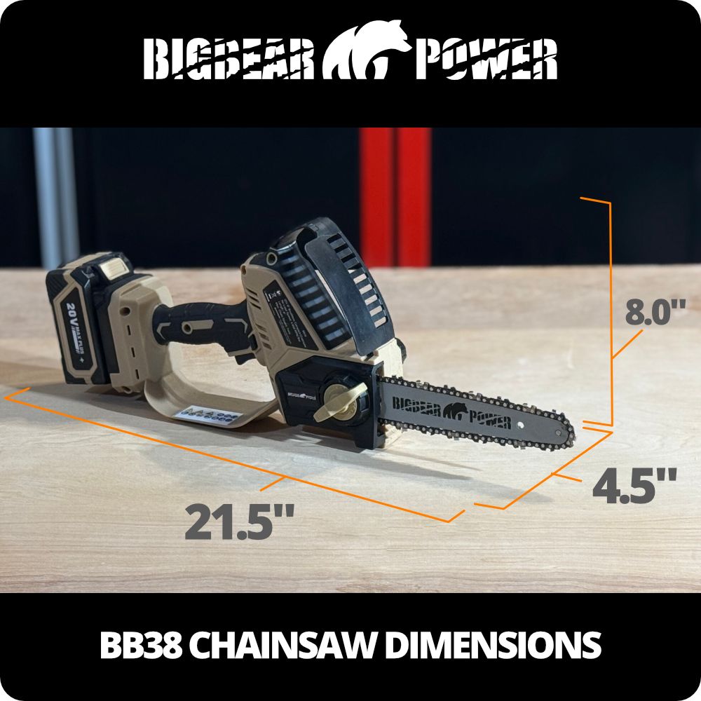 BigBear Power BB38 Compact Chainsaw Kit 8" Bar 4Ah 20V Brushless New