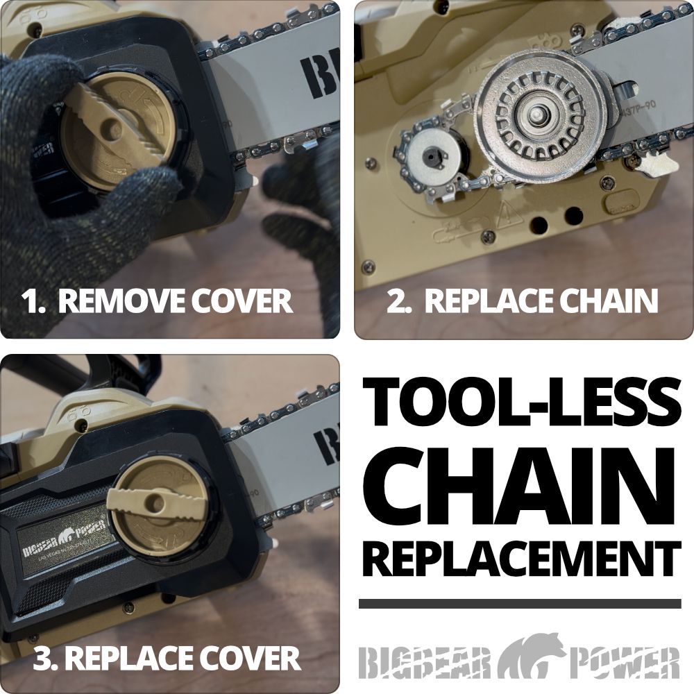 BigBear Power BB357 Electric Chainsaw Kit 16" Dual Speed 4Ah 20V New