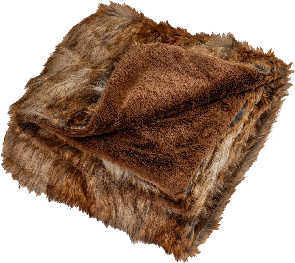 Soft plush fuzzy luxury faux raccoon fur blanket with double-sided design, ideal for beds and sofas.