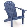 Adirondack chair in blue, part of a 7-piece outdoor relaxation bundle, designed for all-weather durability and comfort.