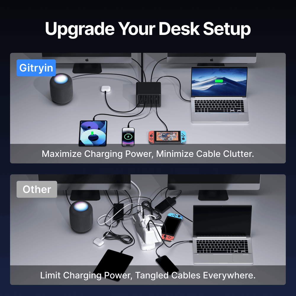 Giraffe Tools Desktop Charging Station 12-in-1 40W Cable Set New